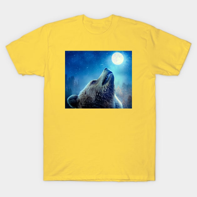 Serenading the Moon T-Shirt by Phatpuppy Art